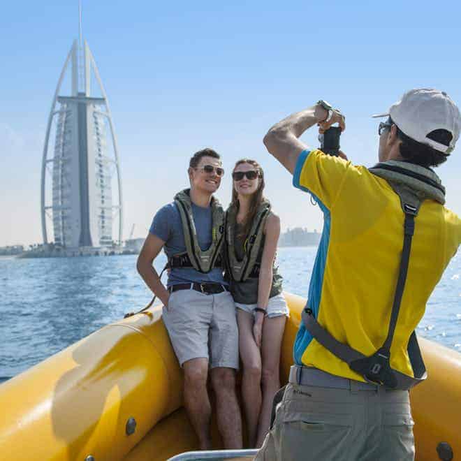 Yellow Boats tour tijdens verken Dubai