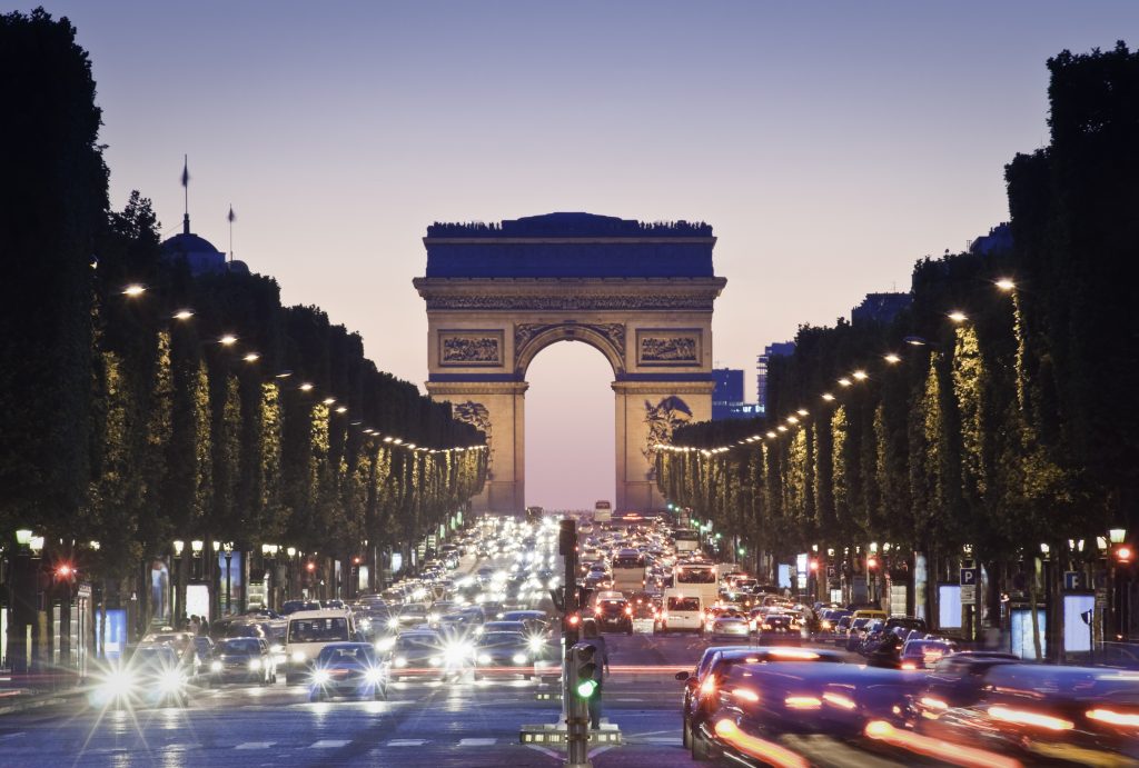 Arc de triomphe tijdens verken Parijs