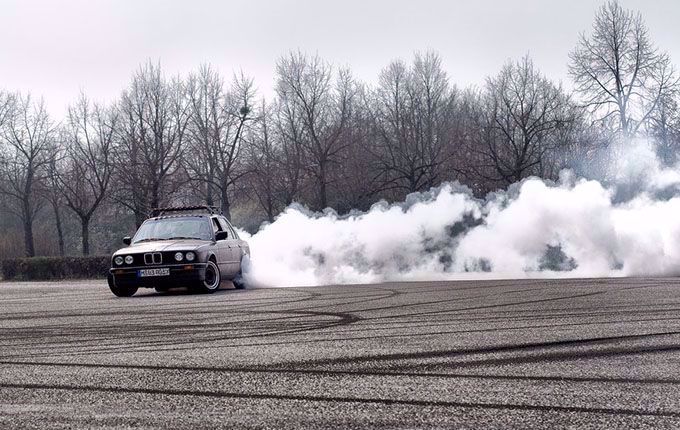 Leren slippen in een BMW