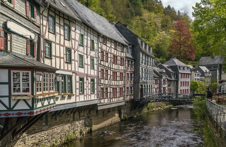 Vakwerkhuizen in Monschau in de Eifel